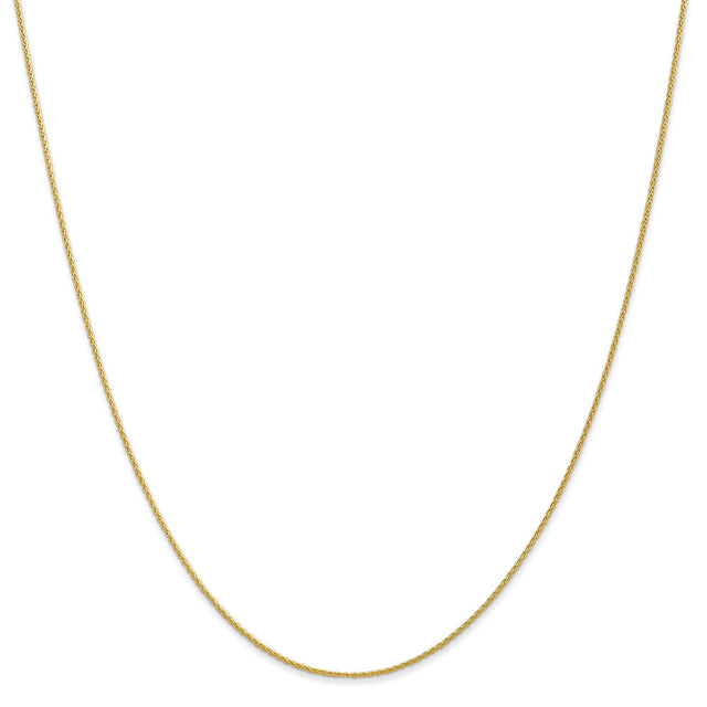 Yellow Gold Solid Parisian Wheat Chain Necklace | 1mm | 18 Inches