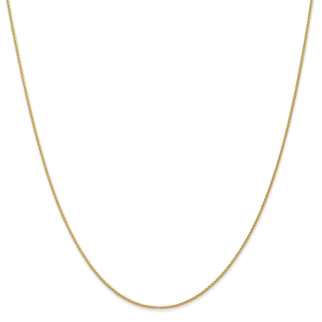 Yellow Gold Solid Parisian Wheat Chain Necklace | 1mm | 18 Inches