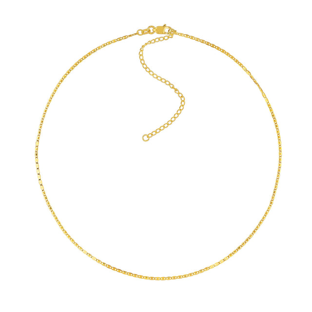 Yellow Gold Solid Valentino Adjustable Necklace 1.25mm - 16 Inches