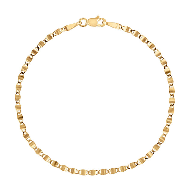 Yellow Gold Solid Valentino Chain Bracelet | 2.7mm