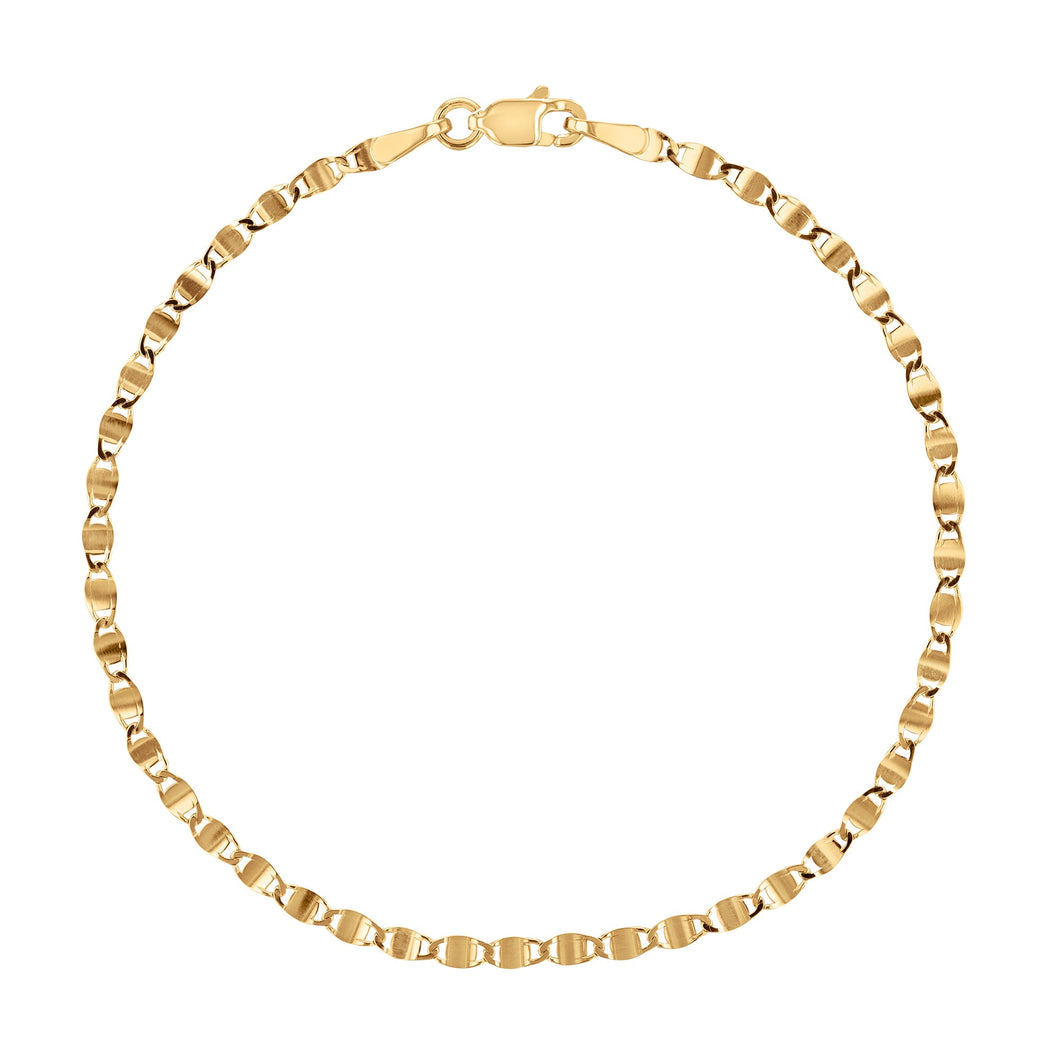 Yellow Gold Solid Valentino Chain Bracelet | 2.7mm