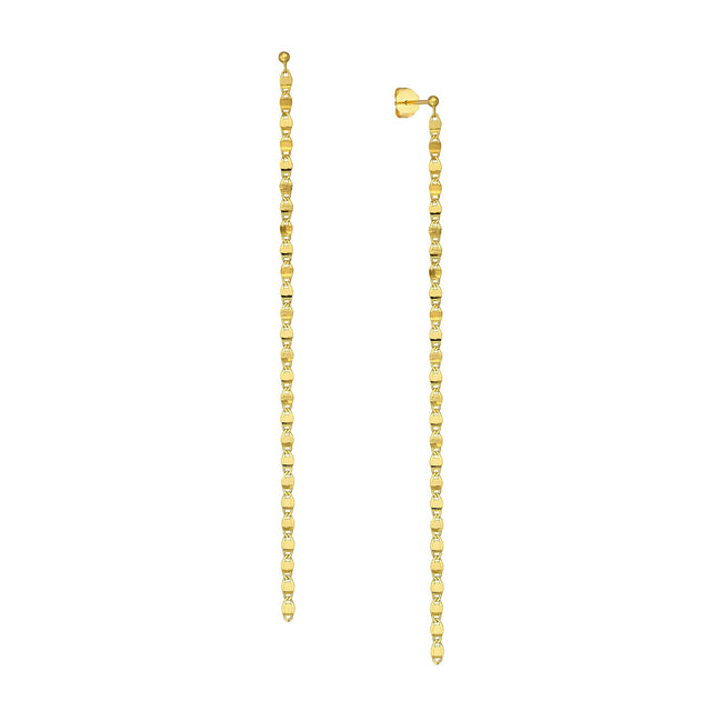 Yellow Gold Solid Valentino Shoulder Duster Earrings