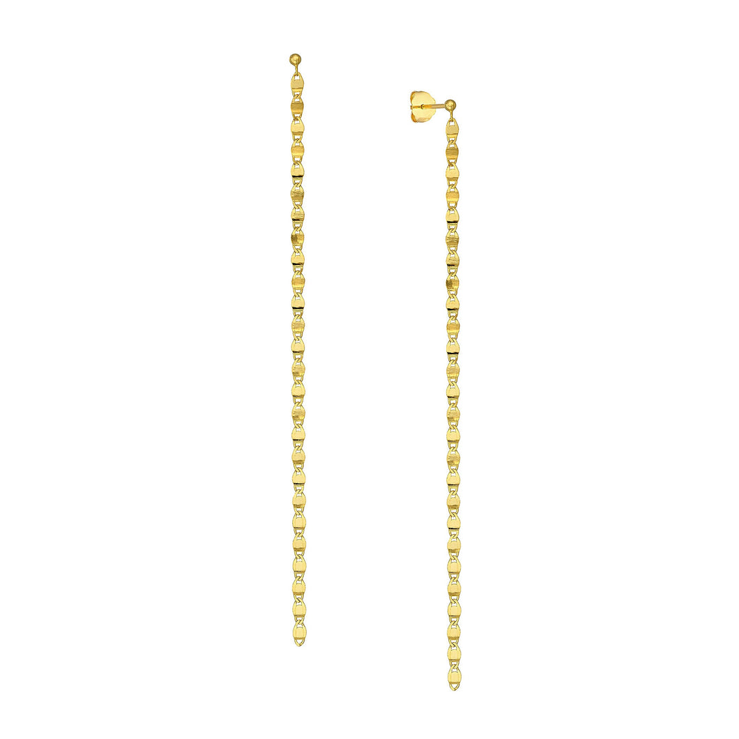 Yellow Gold Solid Valentino Shoulder Duster Earrings