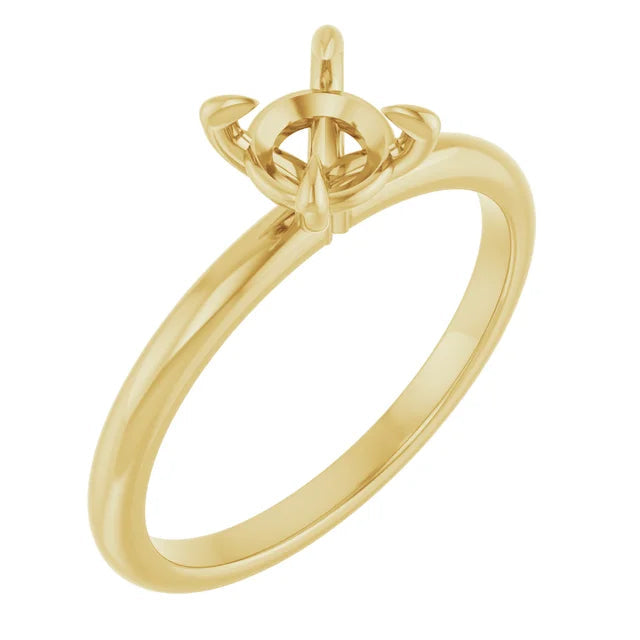 Yellow Gold Solitaire Engagement Ring Setting