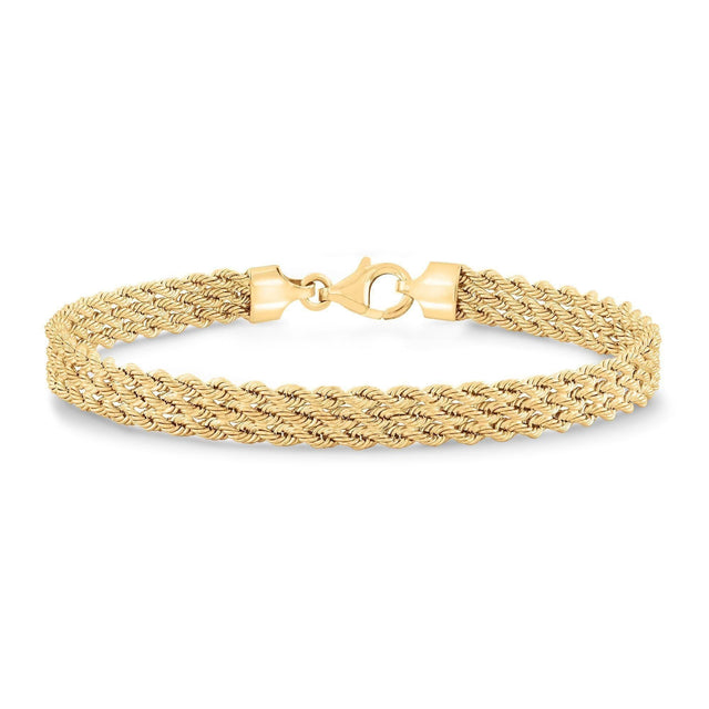 Yellow Gold Triple Strand Rope Bracelet