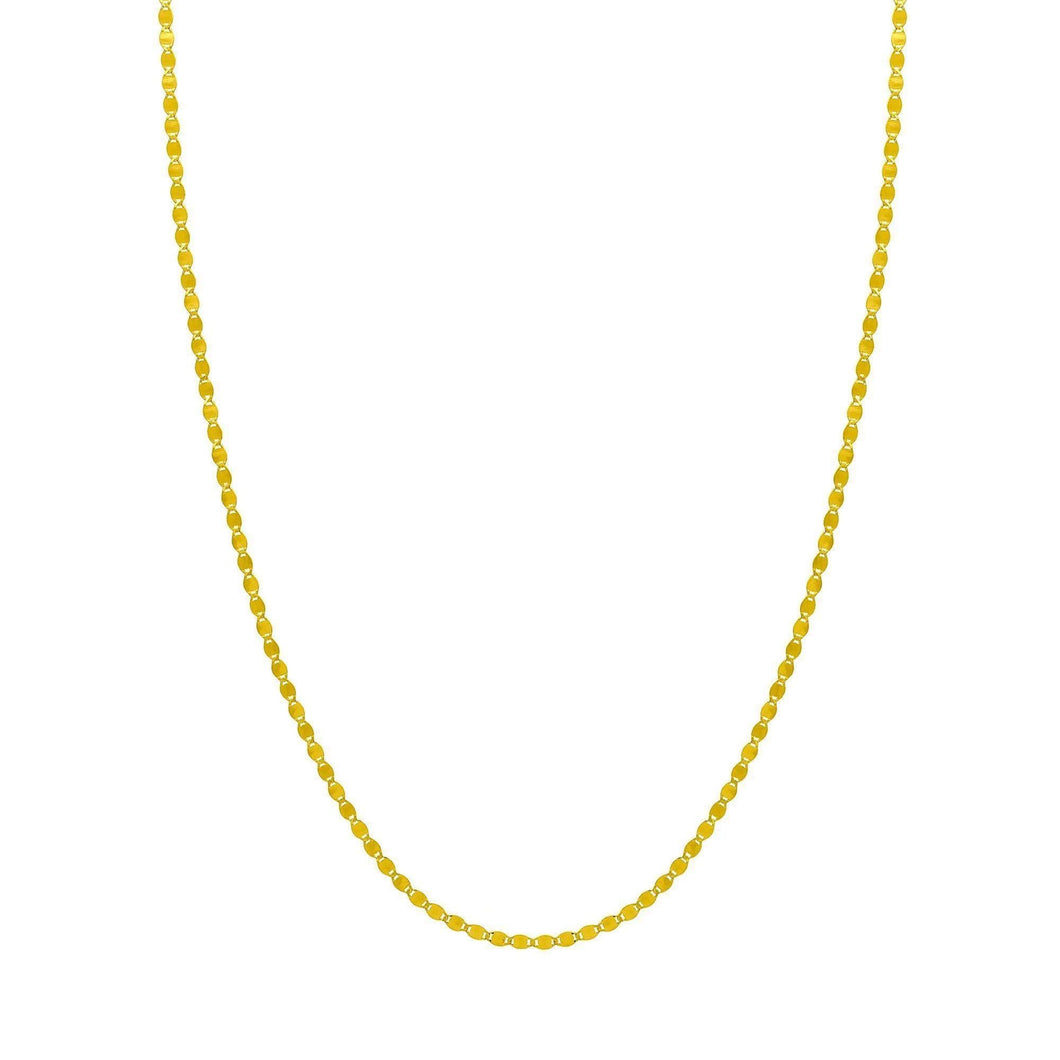 Yellow Gold Valentino Chain Necklace 2.7mm, 18 Inches