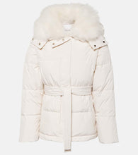 Yves Salomon Belted shearling-trimmed down jacket