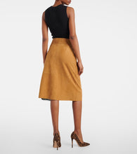 Yves Salomon High-rise leather midi skirt