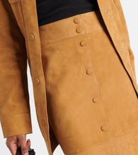 Yves Salomon High-rise leather midi skirt