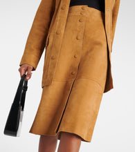 Yves Salomon High-rise leather midi skirt
