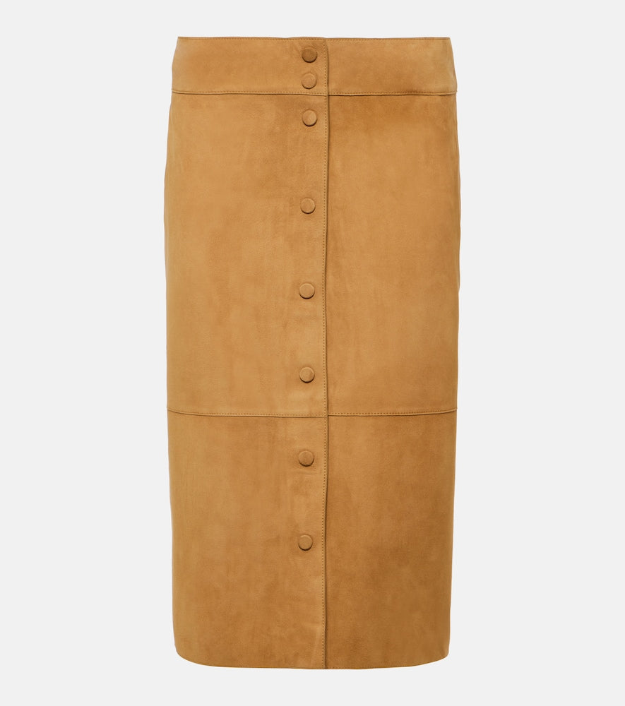 Yves Salomon High-rise leather midi skirt - Yves Salomon 高腰皮质中长裙