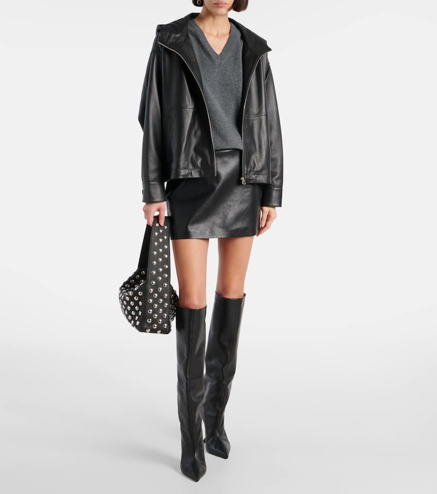 Yves Salomon Hooded leather jacket