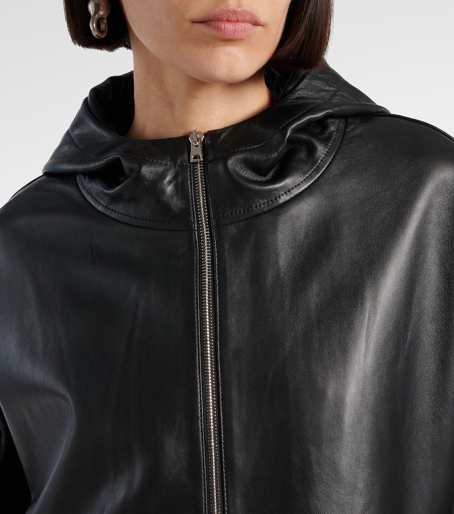 Yves Salomon Hooded leather jacket