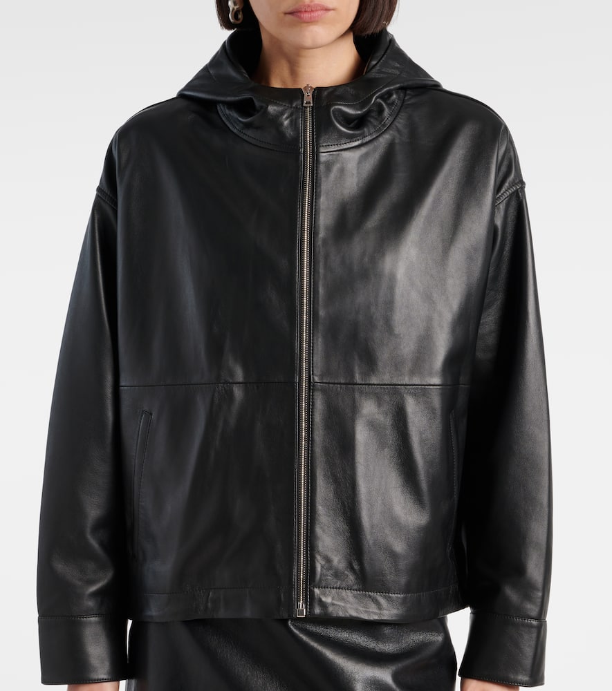 Yves Salomon Hooded leather jacket