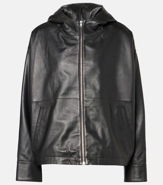 Yves Salomon Hooded leather jacket