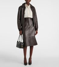 Yves Salomon Leather midi skirt