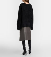 Yves Salomon Leather midi skirt