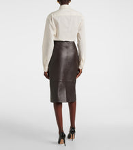 Yves Salomon Leather midi skirt