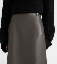 Yves Salomon Leather midi skirt