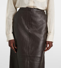 Yves Salomon Leather midi skirt