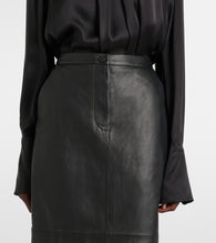 Yves Salomon Leather midi skirt