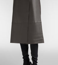 Yves Salomon Leather midi skirt