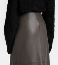 Yves Salomon Leather midi skirt