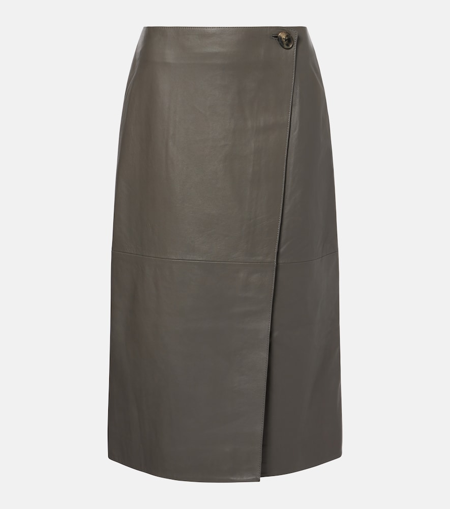 Yves Salomon Leather midi skirt - Yves Salomon 皮革中长裙