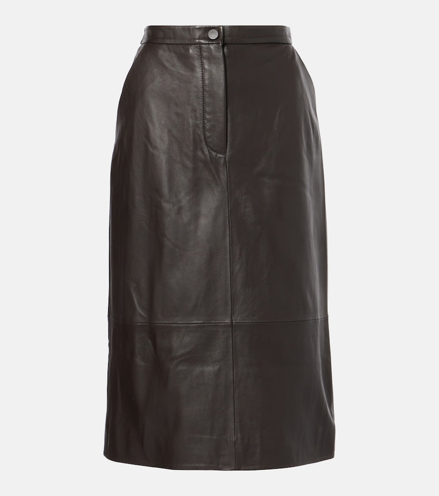 Yves Salomon Leather midi skirt - Yves Salomon 皮革中长裙