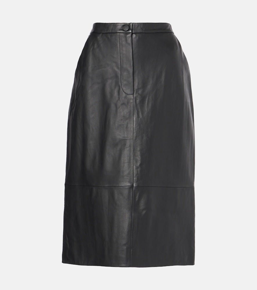 Yves Salomon Leather midi skirt - Yves Salomon 皮革中长裙