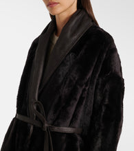 Yves Salomon Leather-trimmed shearling coat