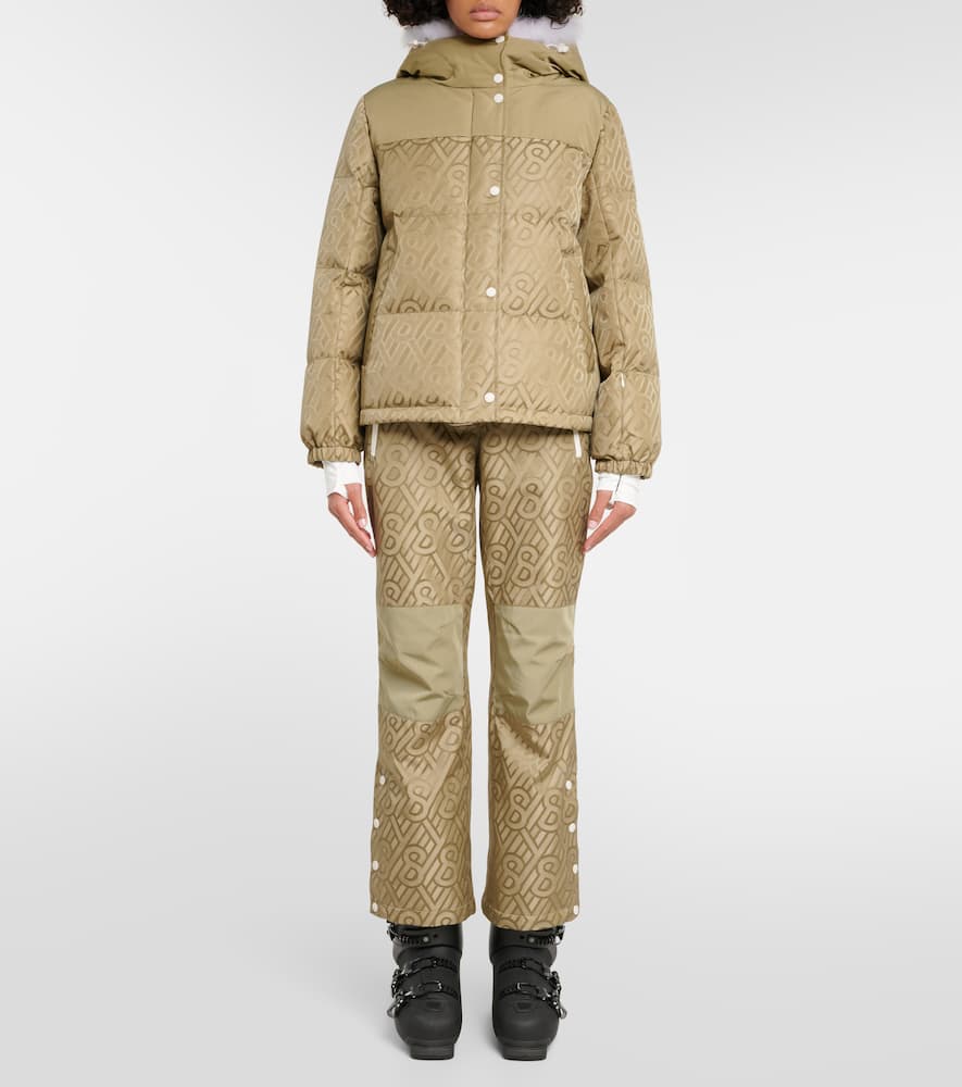 Yves Salomon Logo shearling-trimmed down jacket