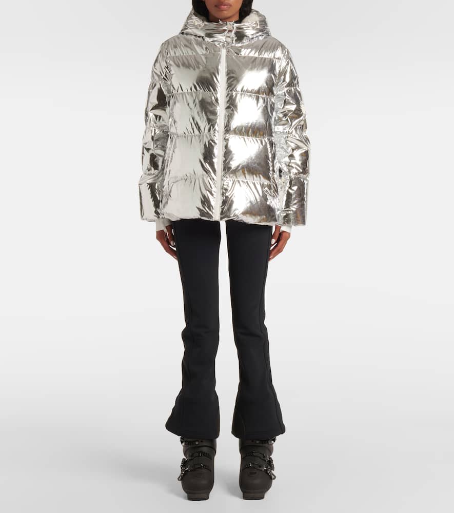 Yves Salomon Quilted metallic-effect down jacket
