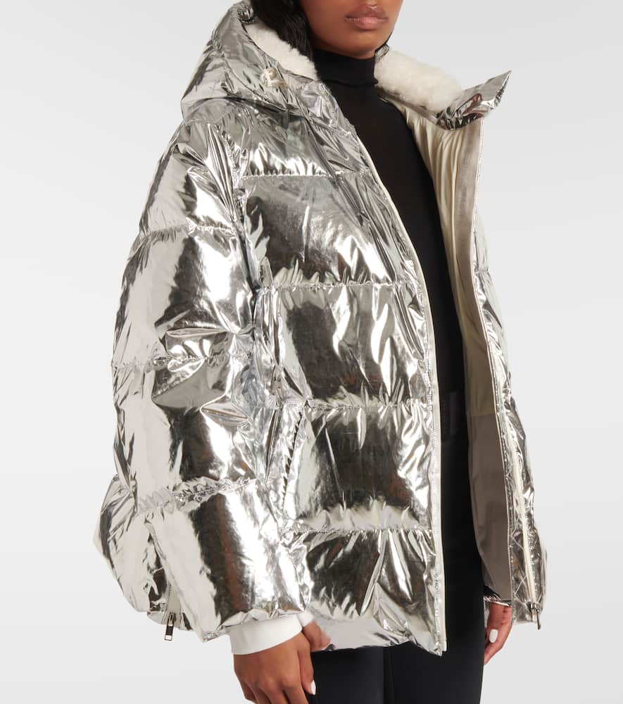 Yves Salomon Quilted metallic-effect down jacket