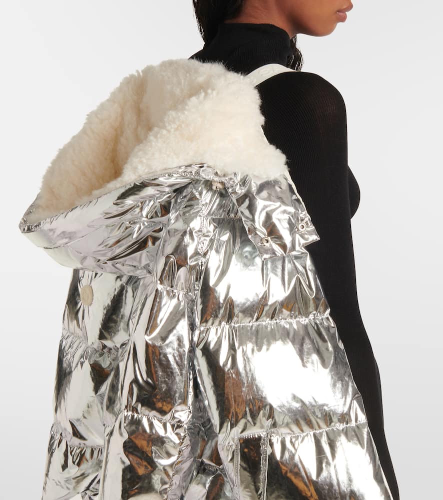 Yves Salomon Quilted metallic-effect down jacket