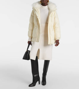 Yves Salomon Shearling-trimmed down jacket