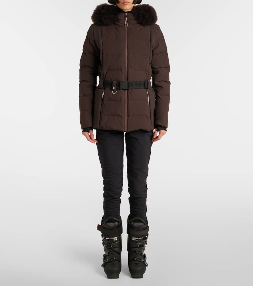 Yves Salomon Veste 64cm shearling-trimmed ski jacket