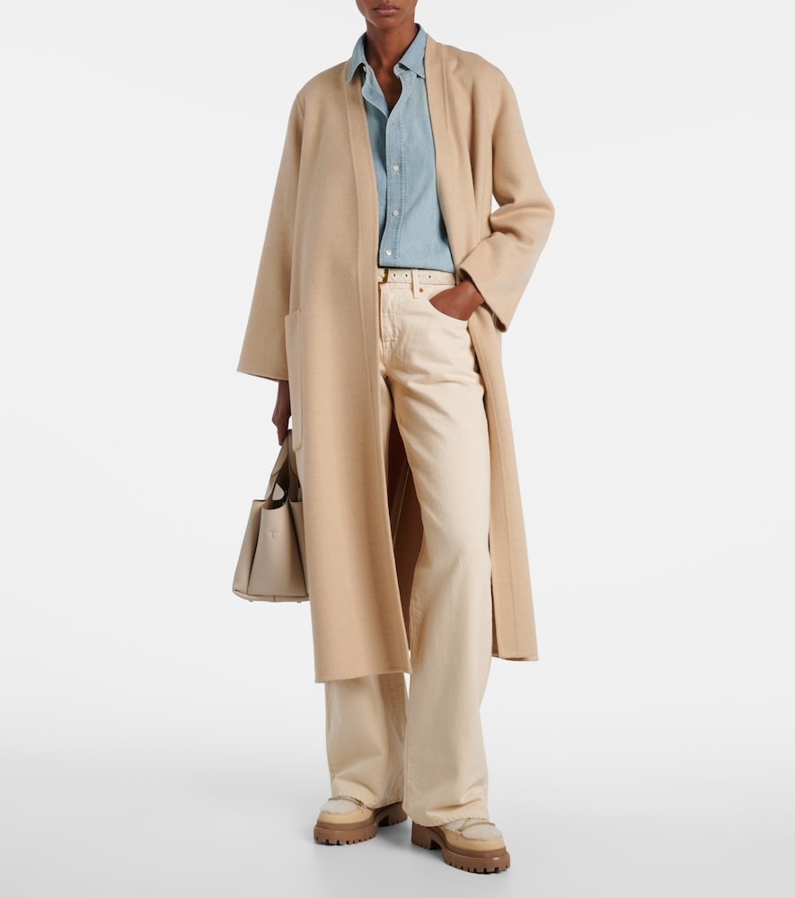 Yves Salomon Shearling and leather ankle boots (White) - Flat Boots