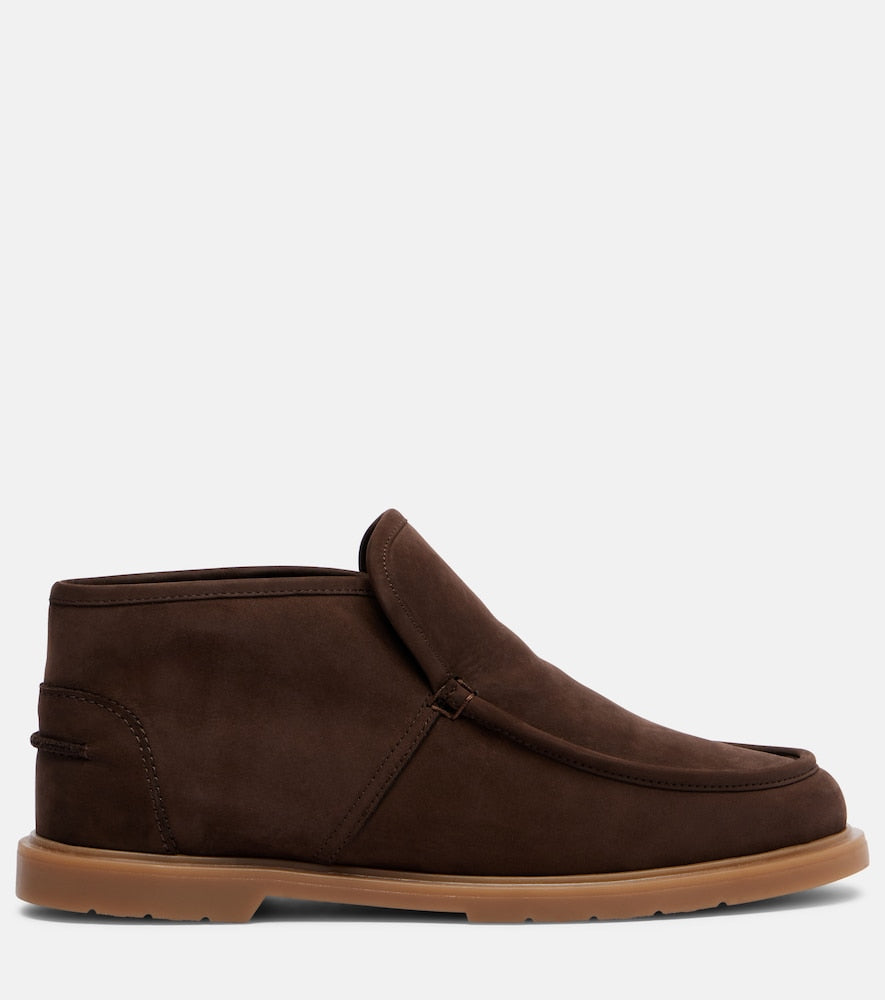Yves Salomon Shearling-lined suede ankle boots in Brown - Flat Boots