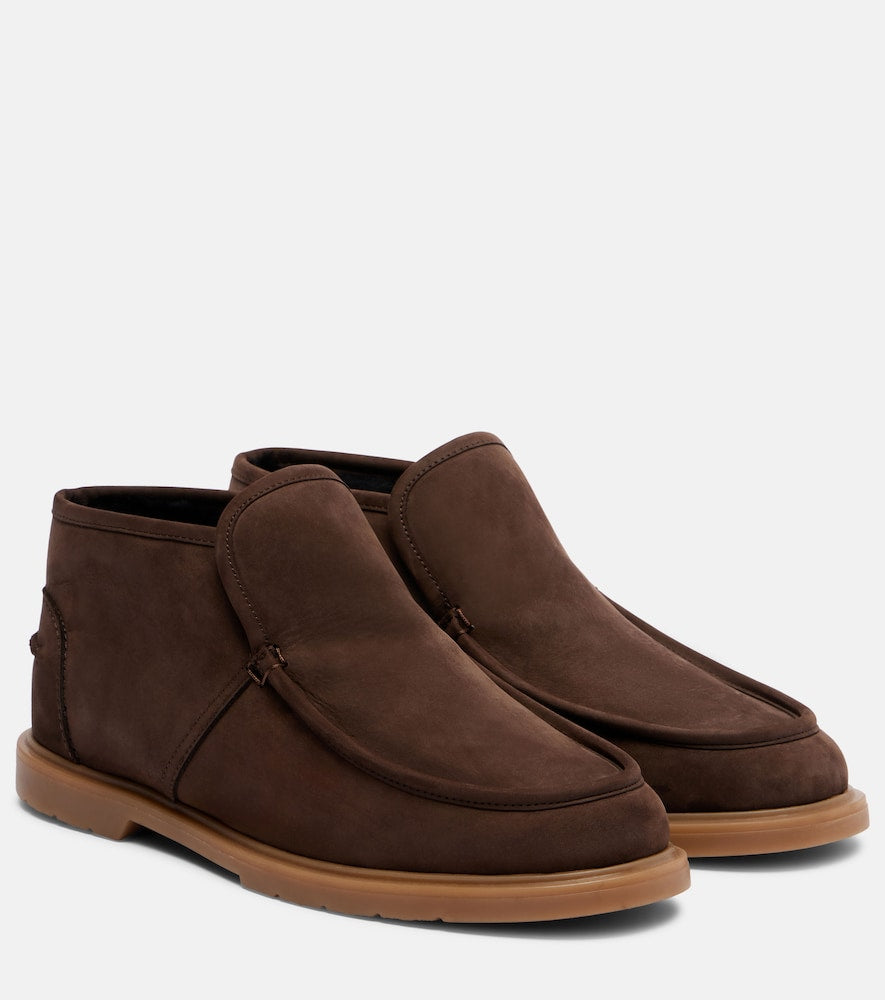 Yves Salomon Shearling-lined suede ankle boots in Brown - Flat Boots