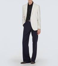 Zegna Chalk stripe linen-blend blazer
