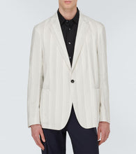 Zegna Chalk stripe linen-blend blazer