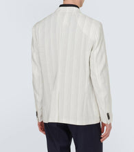Zegna Chalk stripe linen-blend blazer
