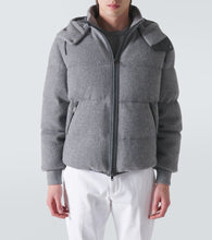 Zegna Ribbed-knit cashmere-blend down jacket