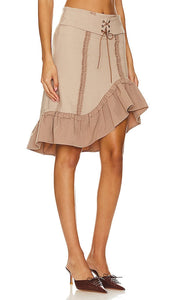 Zemeta Attic Doll Midi Skirt in Taupe