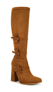 Zemeta Bow Suede Boot in Tan