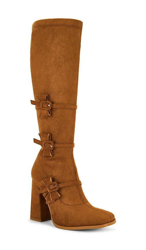 Zemeta Bow Suede Boot in Tan