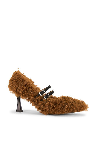 Zemeta Teddy Heel in Brown | Brown Pump Heels for Women