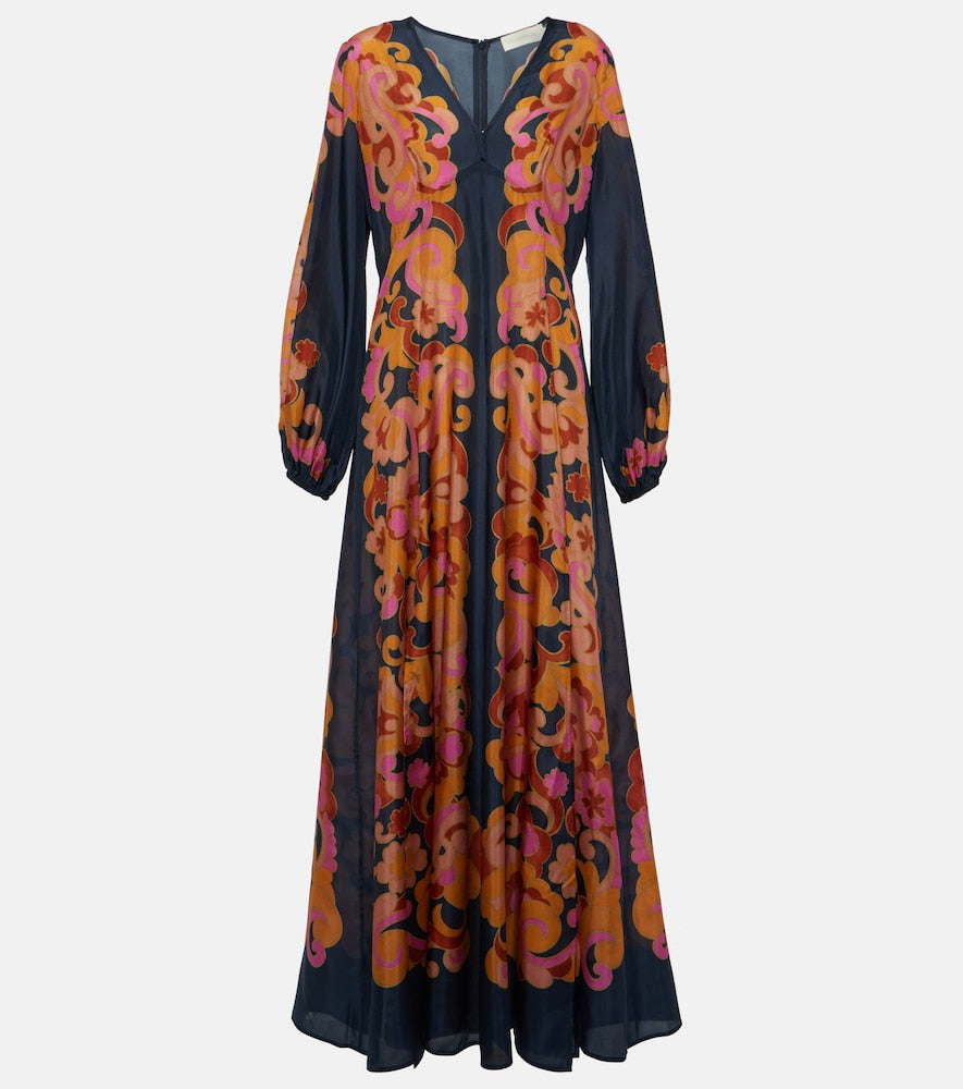 Zimmermann Acadian printed silk maxi dress. Zimmermann Acadian印花真丝长裙