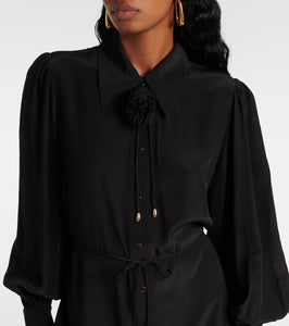 Zimmermann Belted ruffled shirt dress